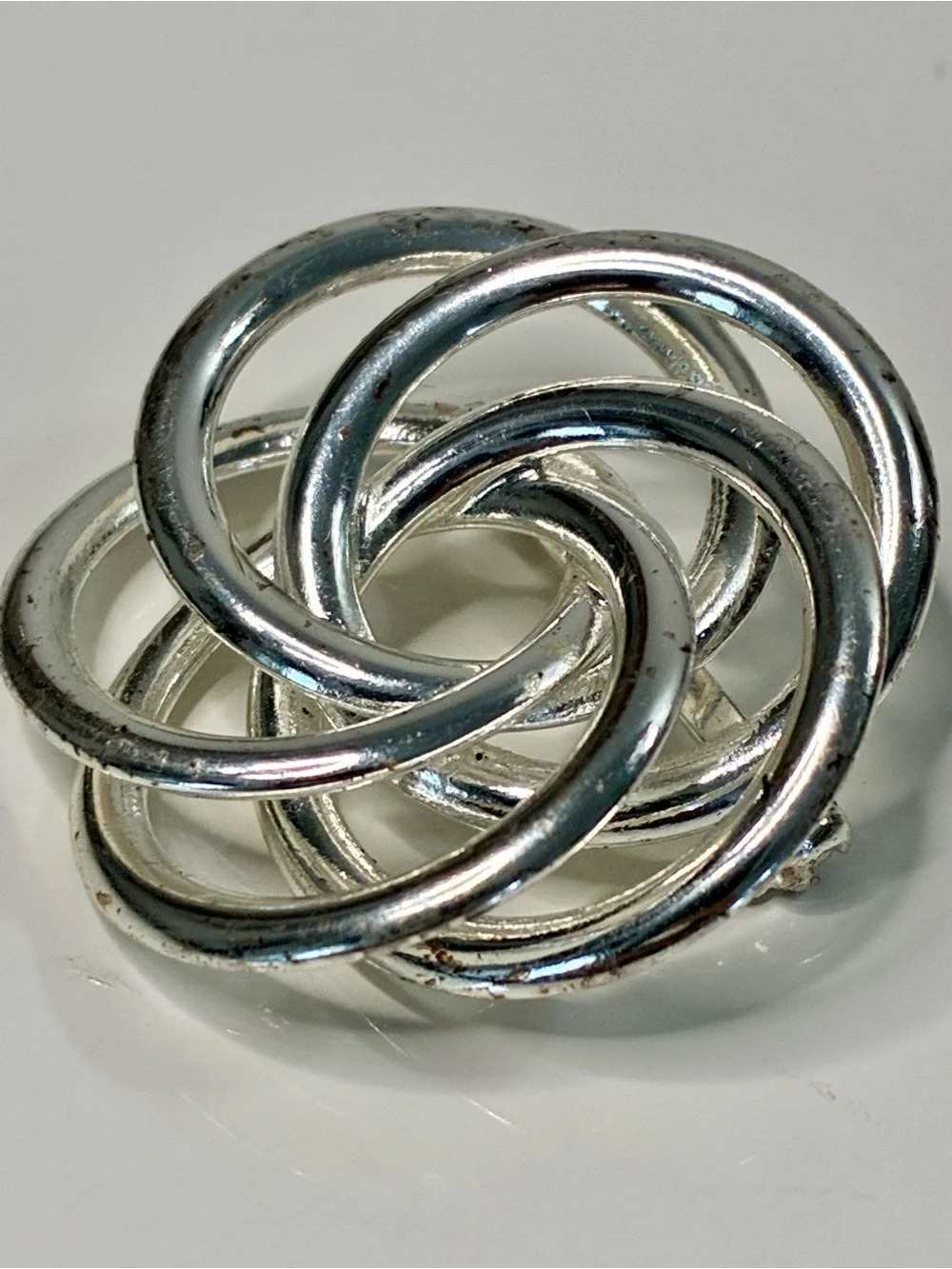 Napier Silver Infinity Interlocking Knot Brooch Lightweight Timeless Elegant